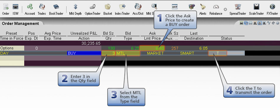 Market-to-Limit Buy Order