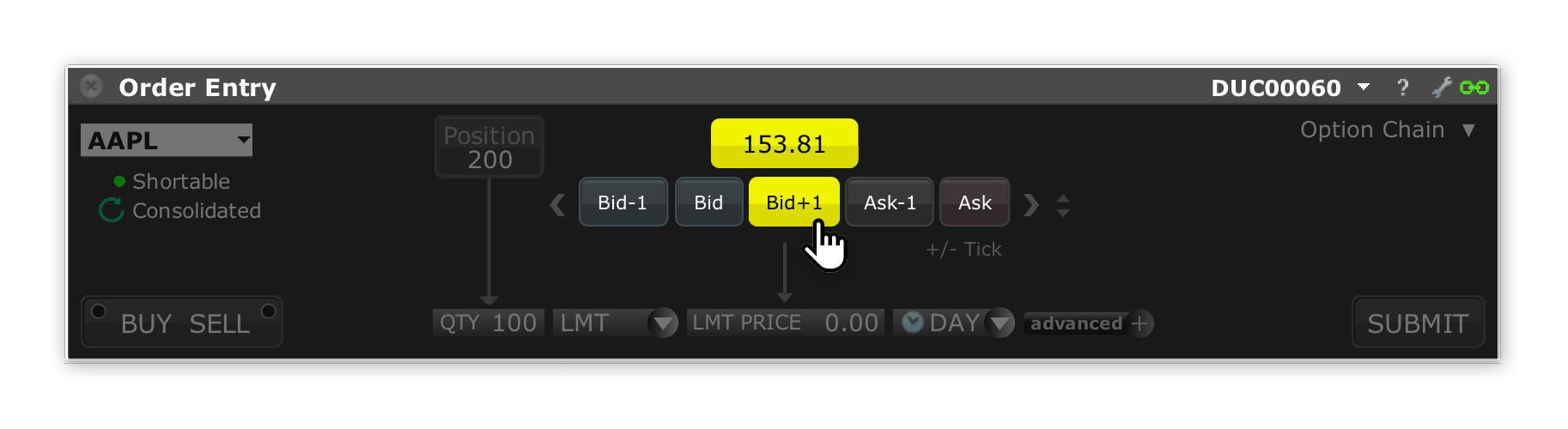 Order Entry - Relative Price Buttons