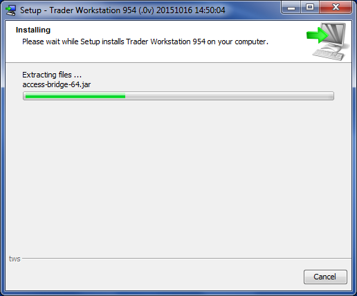TWS Install for Windows Screen