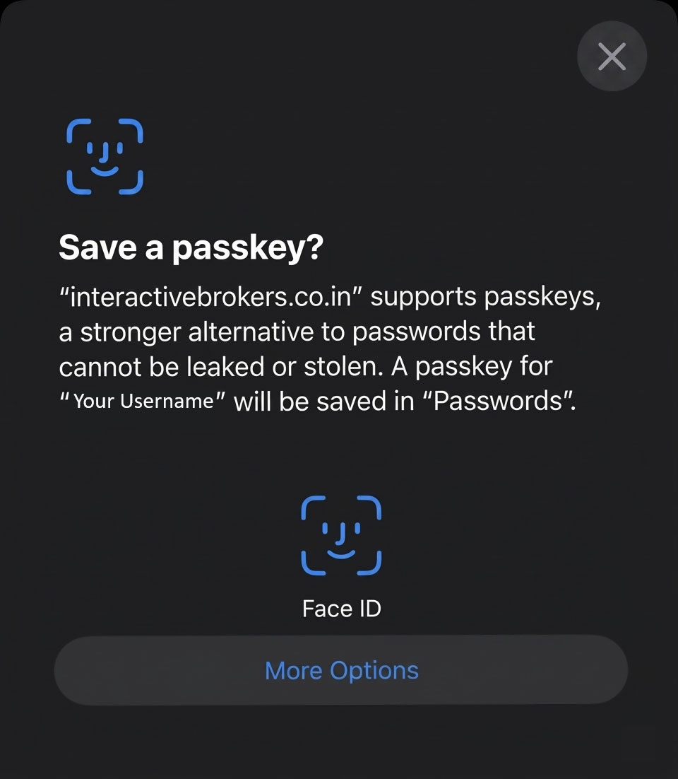 verify Face ID / Fingerprint / PIN
