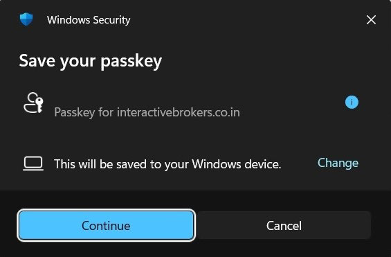 Register passkey